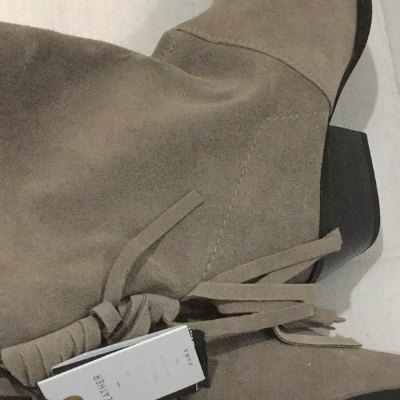 Nwt Zara block heels real suede fringe ankle boots - Picture 6 of 6